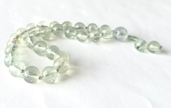 Rare, Translucent Green Beryl Mini Pocket Mala, 27 Beads Mala, Natural Untreated, Meditation Mala, Prayer Beads, Yoga Mala, Mantra Mala