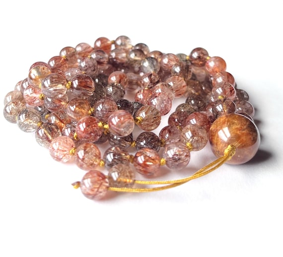 Rare! Super Seven Mala Necklace, 108 Mala Beads, Premium Black Gold Super  Seven Crystal, High Vibration, Meditation, Yoga, Crystal Healing