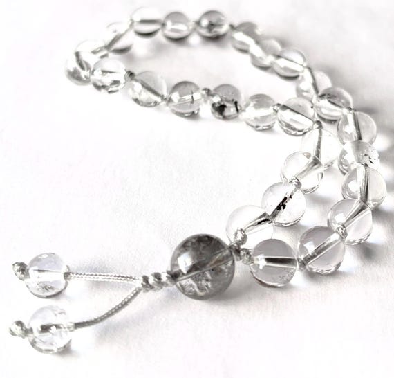 Herkimer Diamond Mini Pocket Mala, High Frequency, Meditation, Yoga, Mantra Counting, Prayer Bead, Spiritual Awareness, Healing, Protection