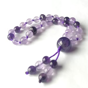 6mm AAA Lavender Amethyst Mini Pocket Mala, 27 Mala Beads, Meditation Mala, Prayer Beads, Yoga Mala, Chakra Healing