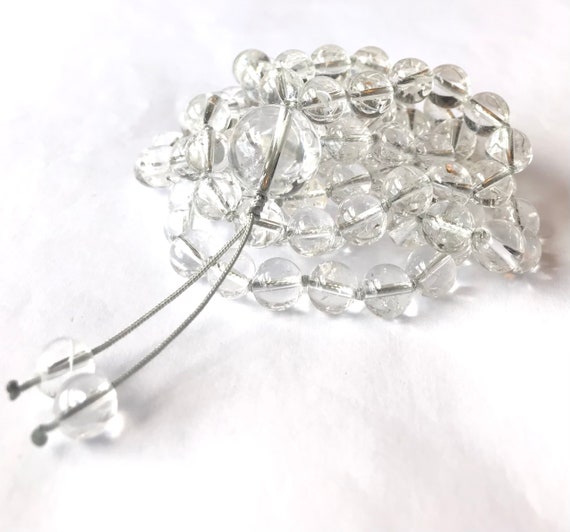 Rare! Satyaloka Quartz Mala Necklace, 108 mala Beads, High Frequency Mala, Prayer Beads,  Meditation Mala, Synergy 12 stones, Yoga Beads