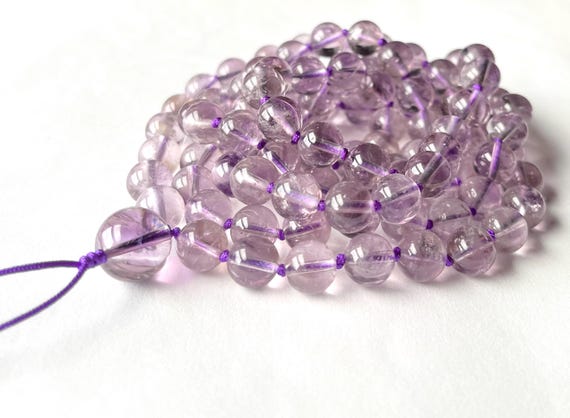 Bolivian Amethyst 108 Mala Necklace, 108 Mala Beads, High Frequency, Meditation, Yoga, Prayer Beads, Mantra Counting, Japa Mala