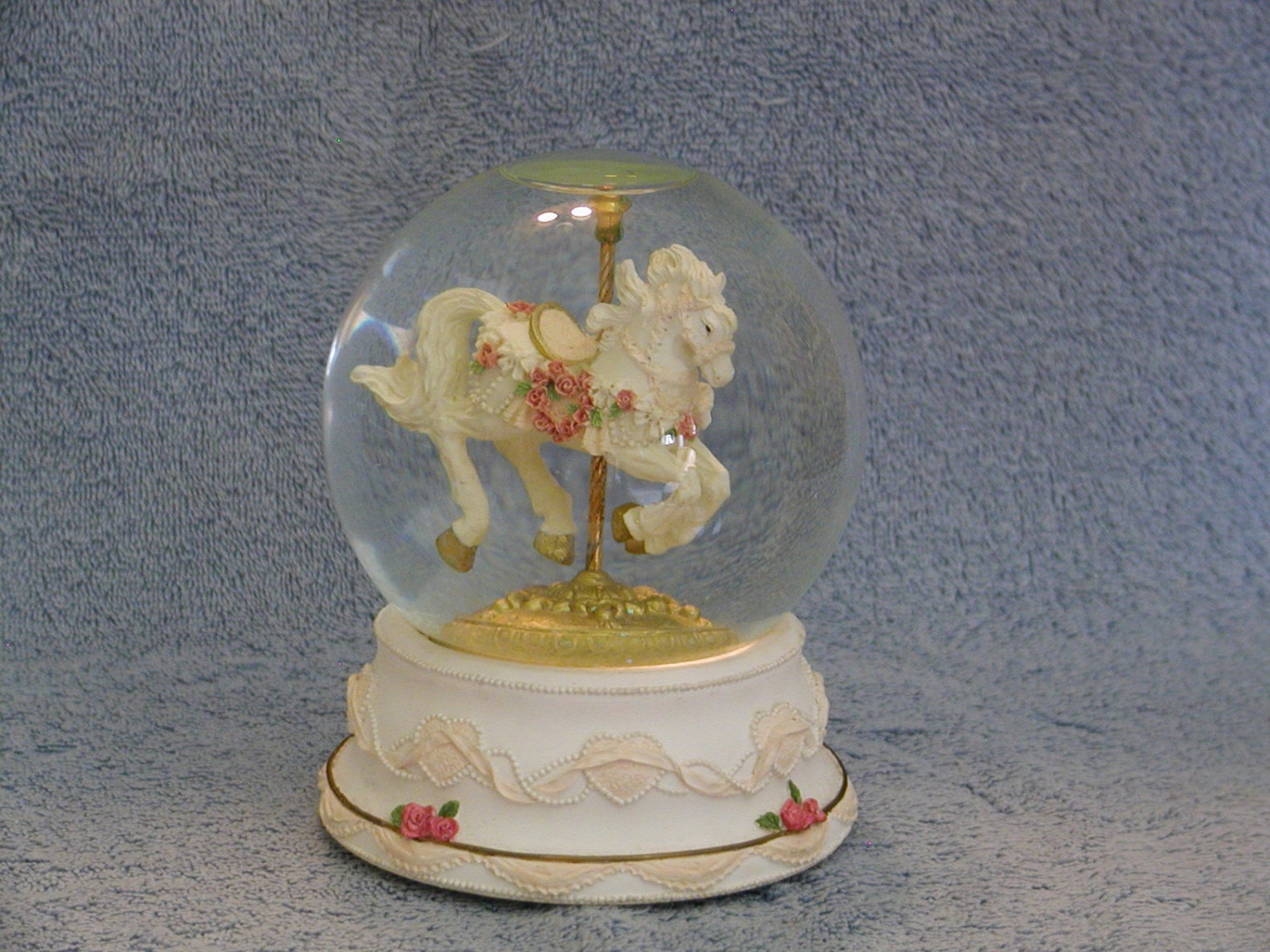 Musical Snow Globe Carousel Horse San Francisco Music Box Etsy
