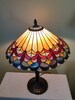 Stained Glass Lamp - Geometric and Floral Motif - Accent Lamp - Table Lamp 