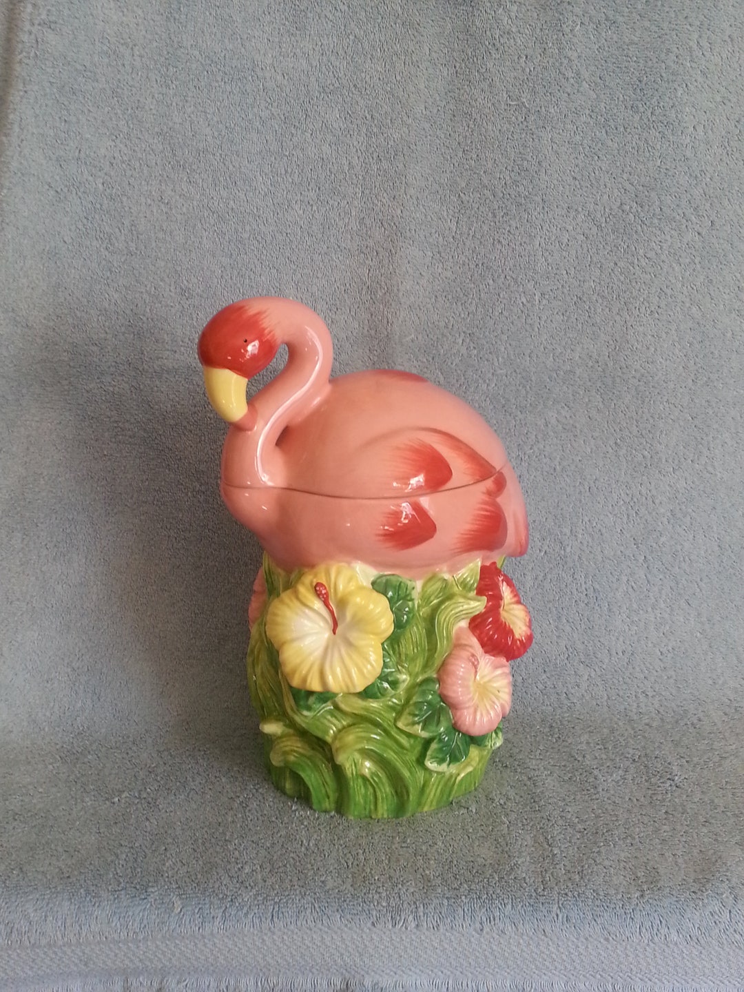 Cookie Jar Flamingo Cookie Jar Treat Jar Storage Jar Nature Theme