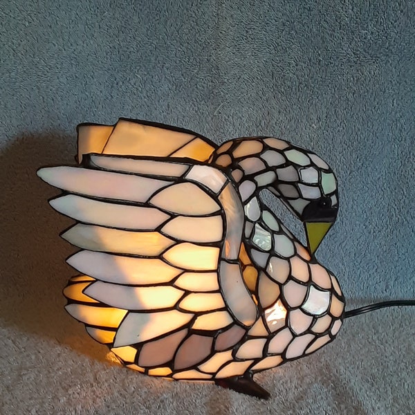 Stained Glass Swan Lamp - Accent Lamp - Nightlight