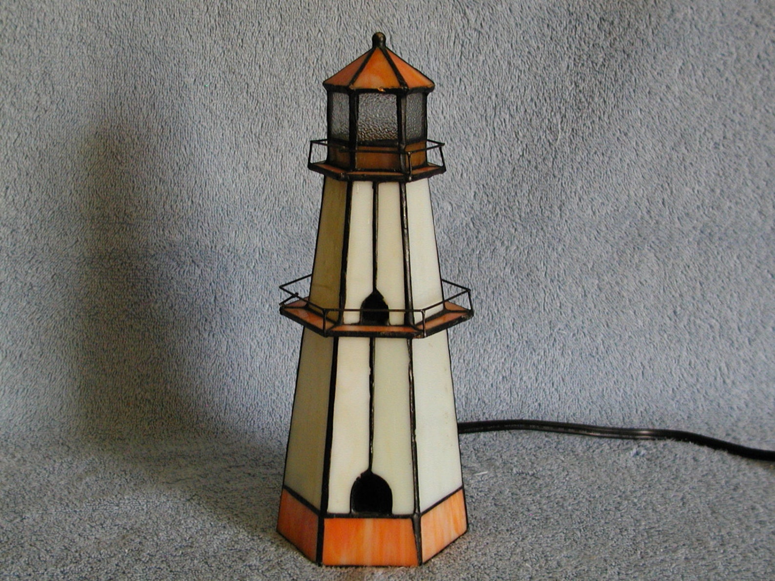 Nightlight Stained Glass Lighthouse Accent Lamp Etsy