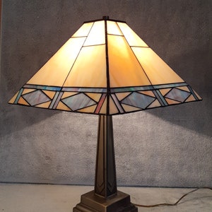 Square stained sale glass lamp shade