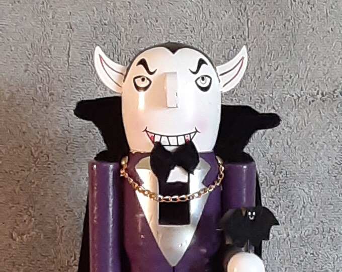 Nutcracker Halloween Theme Dracula Theme Wooden Nutcracker Etsy
