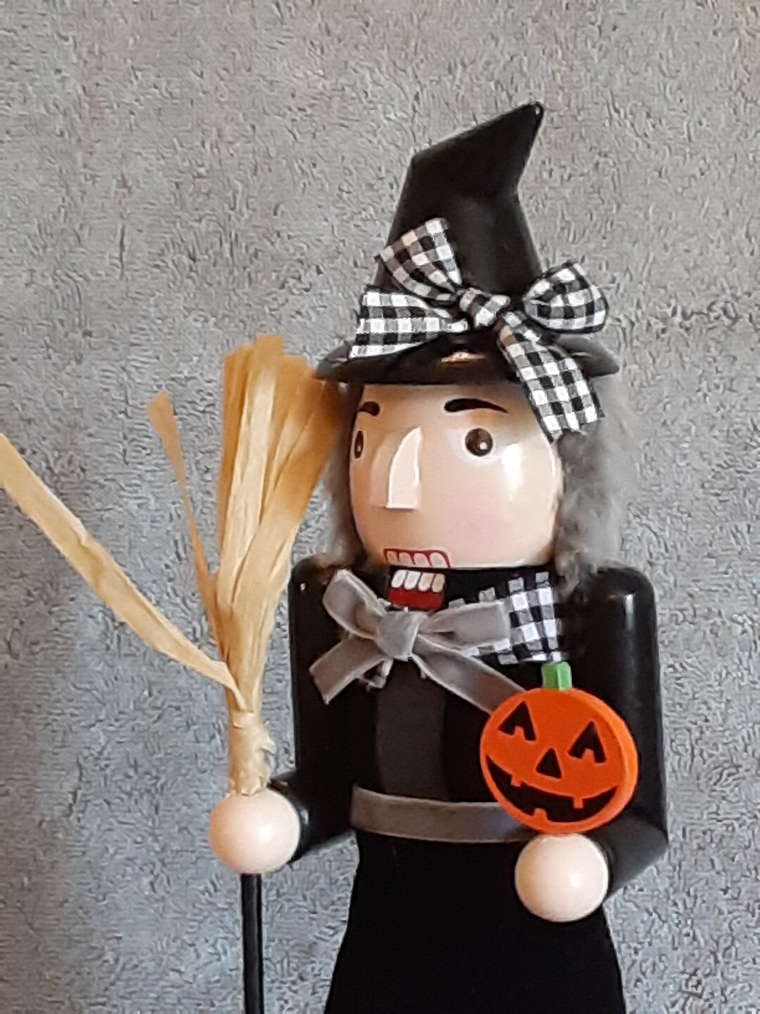 Nutcracker Halloween Theme Witch Theme Wooden Nutcracker Etsy