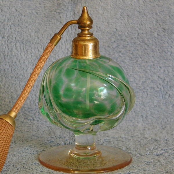 Perfume Bottle with Atomizer - Art Glass