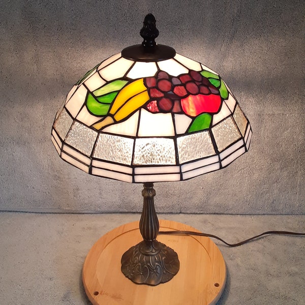 Stained Glass Lamp With Fruit Etsy