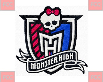 Logo Monster High Full Stiches Machine Embroidery Design in 3 sizes **INSTANT DOWNLOAD**