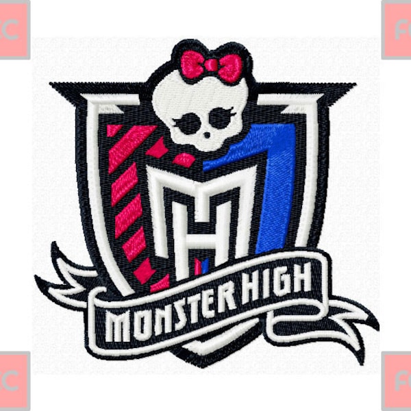 Logo Monster High Full Stiches Machine Embroidery Design in 3 sizes **INSTANT DOWNLOAD**