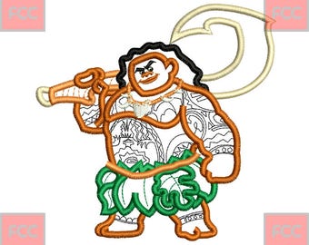 Maori Man Applique Machine Embroidery Design in 3 sizes **INSTANT DOWNLOAD**