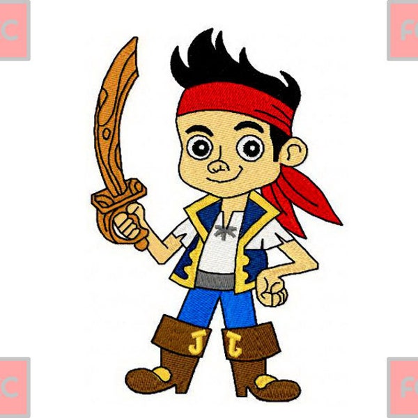 Jake Pirate Full Stiches Machine Embroidery Design in 4 sizes **INSTANT DOWNLOAD**