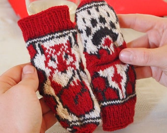 Woodland Knit Fox Socks Pattern for Infant Size 3 - 6 months Instant Download