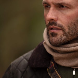 Men’s cashmere snood, pure cashmere neck warmer, cashmere infinity