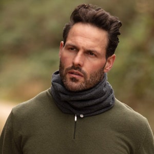 Men’s cashmere snood, pure cashmere neck warmer, cashmere infinity