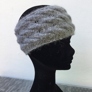 Alpaca ear warmer / headband, dark grey fluffy alpaca ear warmer by Willow Luxury