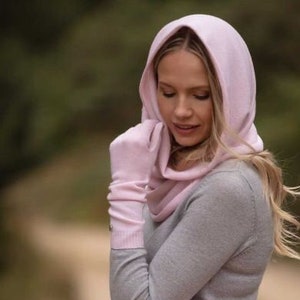 Pure cashmere hood / snood, plain knit snood, cowl, scarf, cashmere scarf, cashmere snood, cashmere neck warmer, Mother’s Day