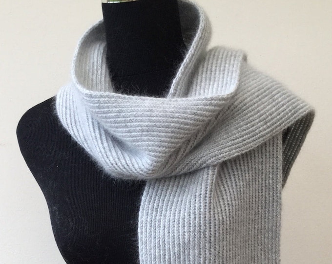 Cashmere scarf - pure cashmere luxury ribbed scarf, unisex scarf, handmade cashmere scarf, cashmere, scarf