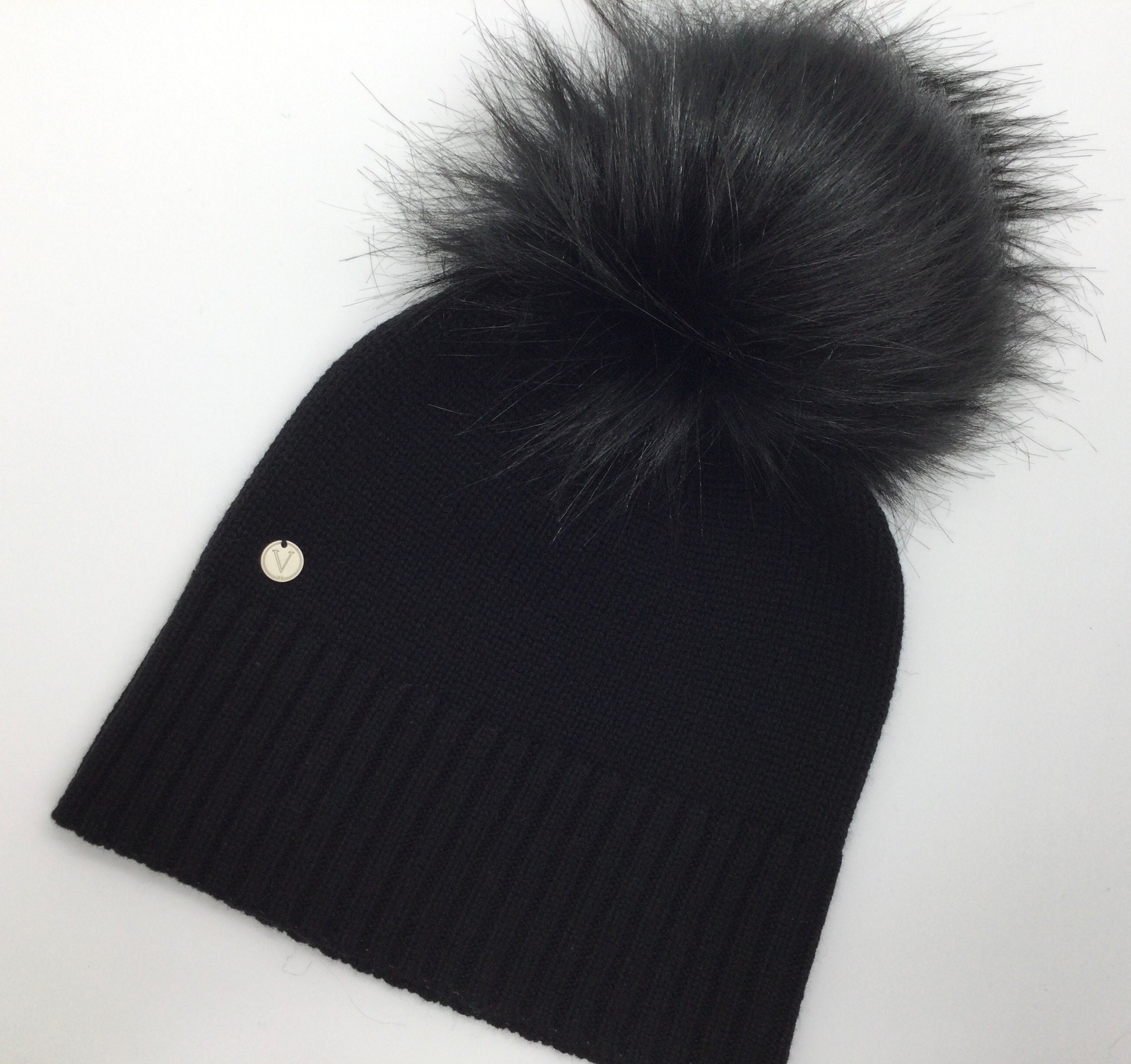 Pure Cashmere Pom Pom Beanie Hat