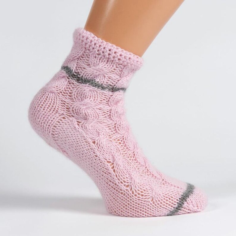 Ladies pale pink pure cashmere handmade bed socks by ...
