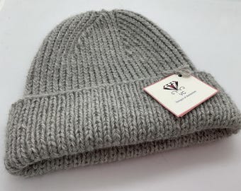 Unisex chunky alpaca and cashmere hat, unisex beanie hat, mens alpaca beanie, ladies beanie hat, alpaca hat, cashmere hat, chunky hat
