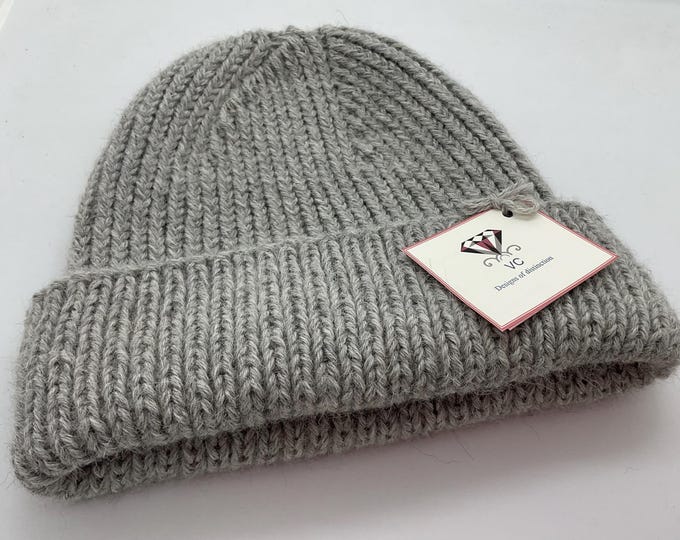 Unisex chunky alpaca and cashmere hat, unisex beanie hat, mens alpaca beanie, ladies beanie hat, alpaca hat, cashmere hat, chunky hat