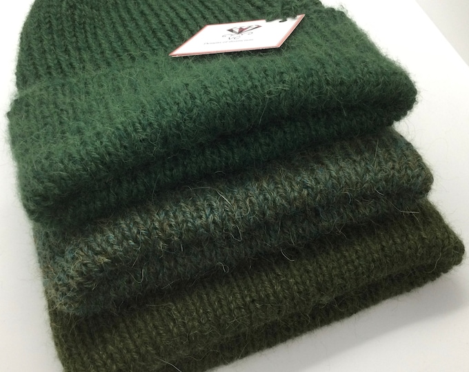 Unisex alpaca and cashmere hat, unisex beanie hat, green hat, mens alpaca beanie, ladies beanie hat, alpaca hat, cashmere hat