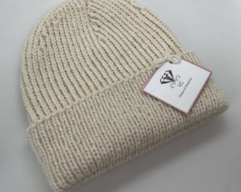 Handmade Chunky Alpaca Cashmere Beanie: Unisex Knit Hat