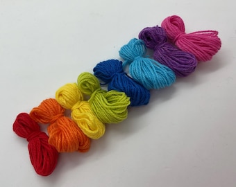 Pure cashmere darning yarn, 100% cashmere repair yarn, rainbow cashmere remnants, cashmere embroidery yarn, darning thread, darning wool