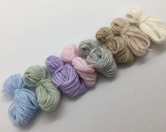 Pure cashmere darning yarn, 100% cashmere repair yarn, pastel cashmere remnants, cashmere embroidery yarn, darning thread, darning wool