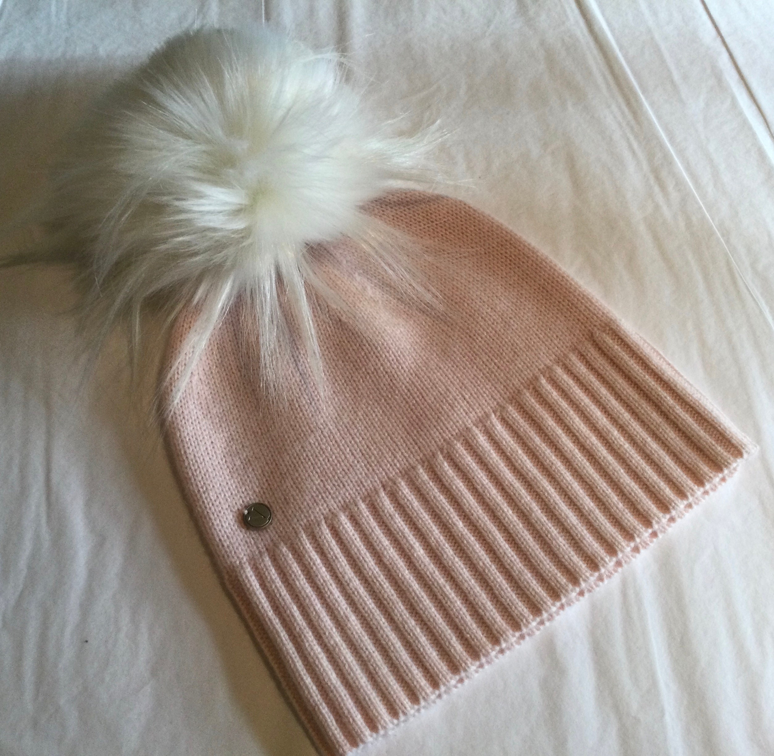 Pure Cashmere Pom Pom Beanie Hat