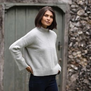Kaschmirpullover, reiner Kaschmirpullover, grauer Kaschmirpullover, gestrickter Kaschmirpullover, Kaschmir, Designer-Kaschmirpullover