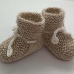 Baby booties - Alpaca & merino wool new born baby booties by Willow Luxury
