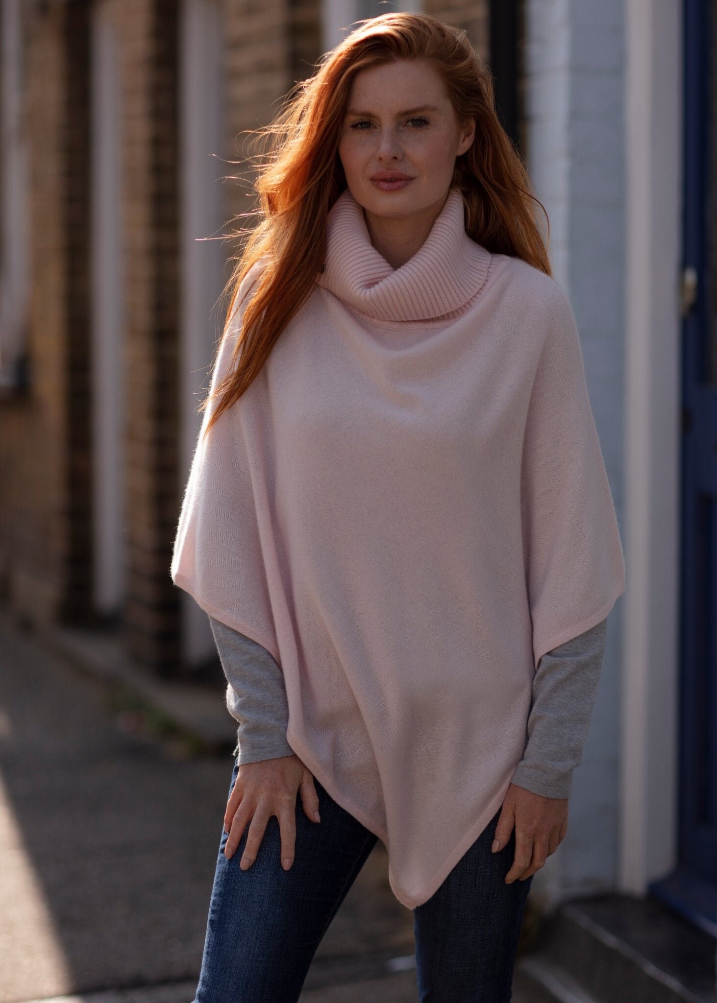 pale pink polo neck