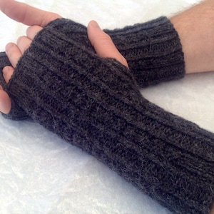 Men&#39;s pure alpaca fingerless glove / wrist warmer (one size ) by Willow Luxury
