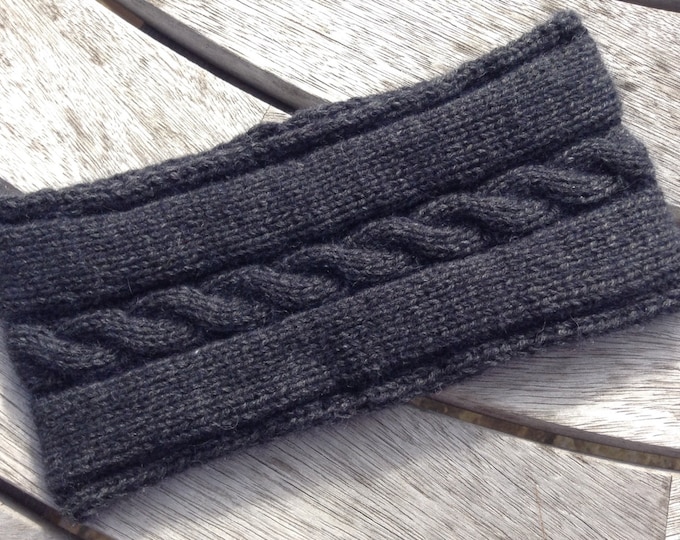 NEW - Ladies charcoal pure cashmere headband / ear warmer by Willow Luxury ( one size)