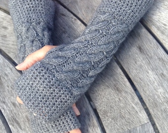 Cashmere gloves, fingerless mittens by Willow Luxury (one size)