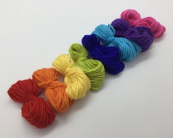 Pure cashmere darning yarn, 100% cashmere repair yarn, rainbow cashmere remnants, cashmere embroidery yarn, darning thread, darning wool