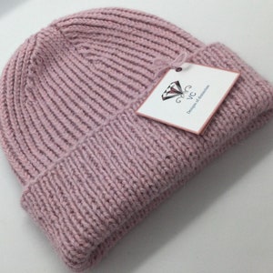 Unisex alpaca and cashmere hat, unisex beanie hat, pink alpaca beanie, ladies beanie hat, alpaca hat, cashmere hat