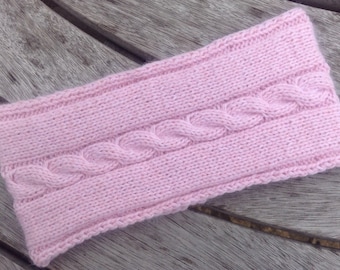 Pink pure cashmere headband / ear warmer by Willow Luxury ( one size)
