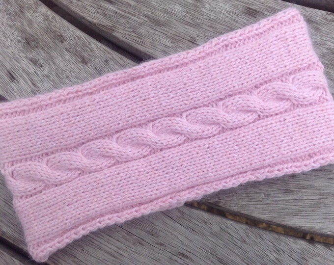 Pink pure cashmere headband / ear warmer by Willow Luxury ( one size)