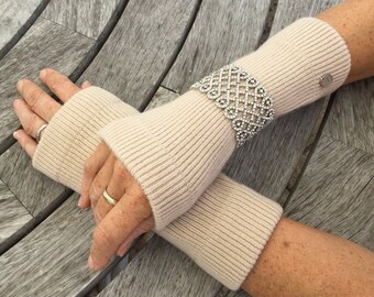 Cashmere wrist warmers / sleeve by Willow Luxury (one size)