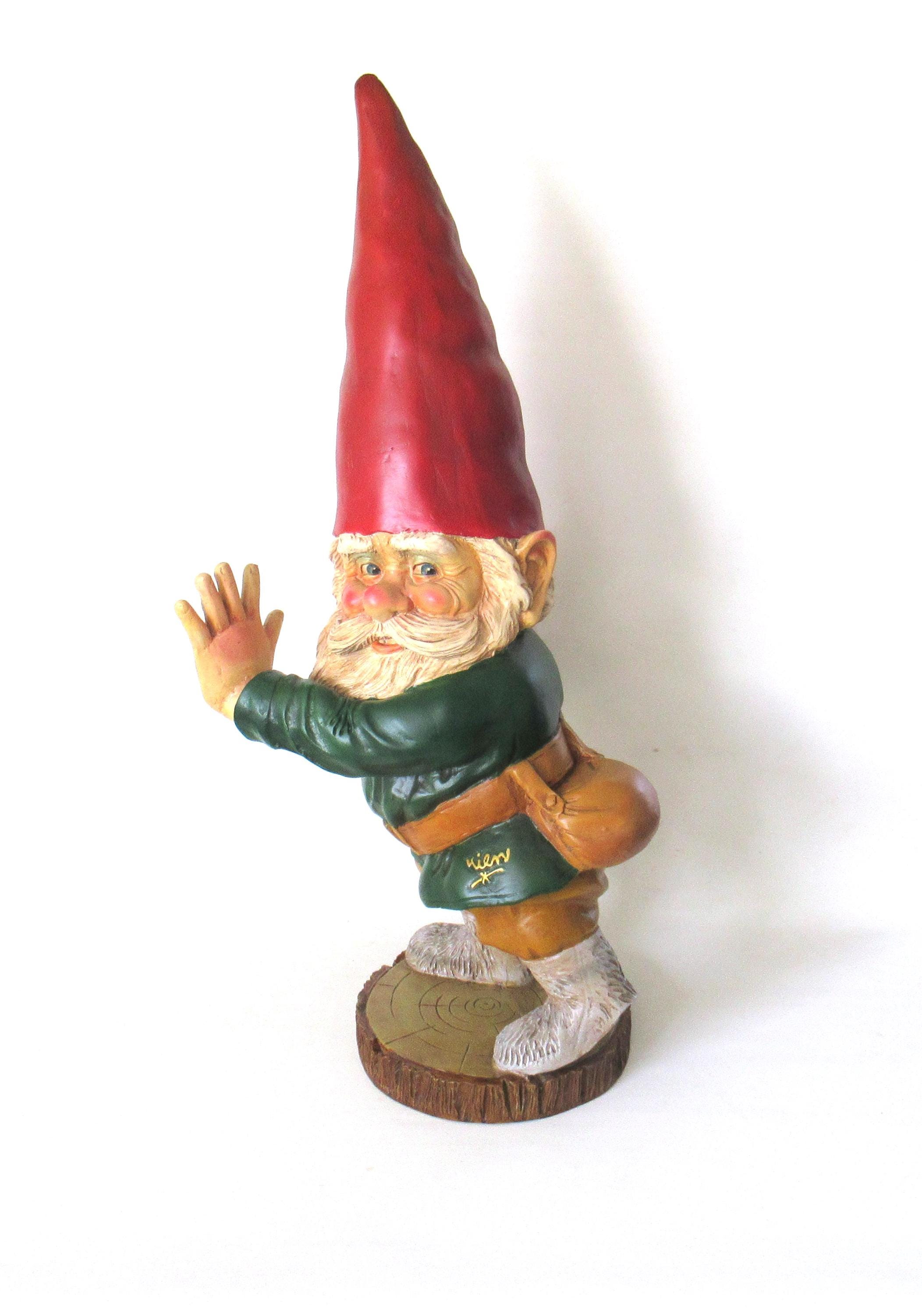 Garden gnome Rien Poortvliet with hands forward, David the Gnome, Vintage 34 INCH gnome, Forest gnome, David el Gnomo. #647G1388K1