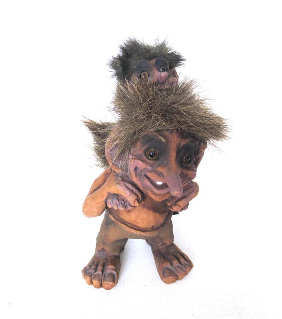 Nyform Troll With Child: Handmade Norwegian Figurine #178 - Etsy
