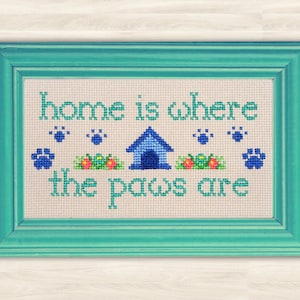 Buy 2 get 1 free Paws Cross Stitch Pattern PDF home decor dog paws animal lovers pattern dog kennel pattern doghouse Hand Made pet