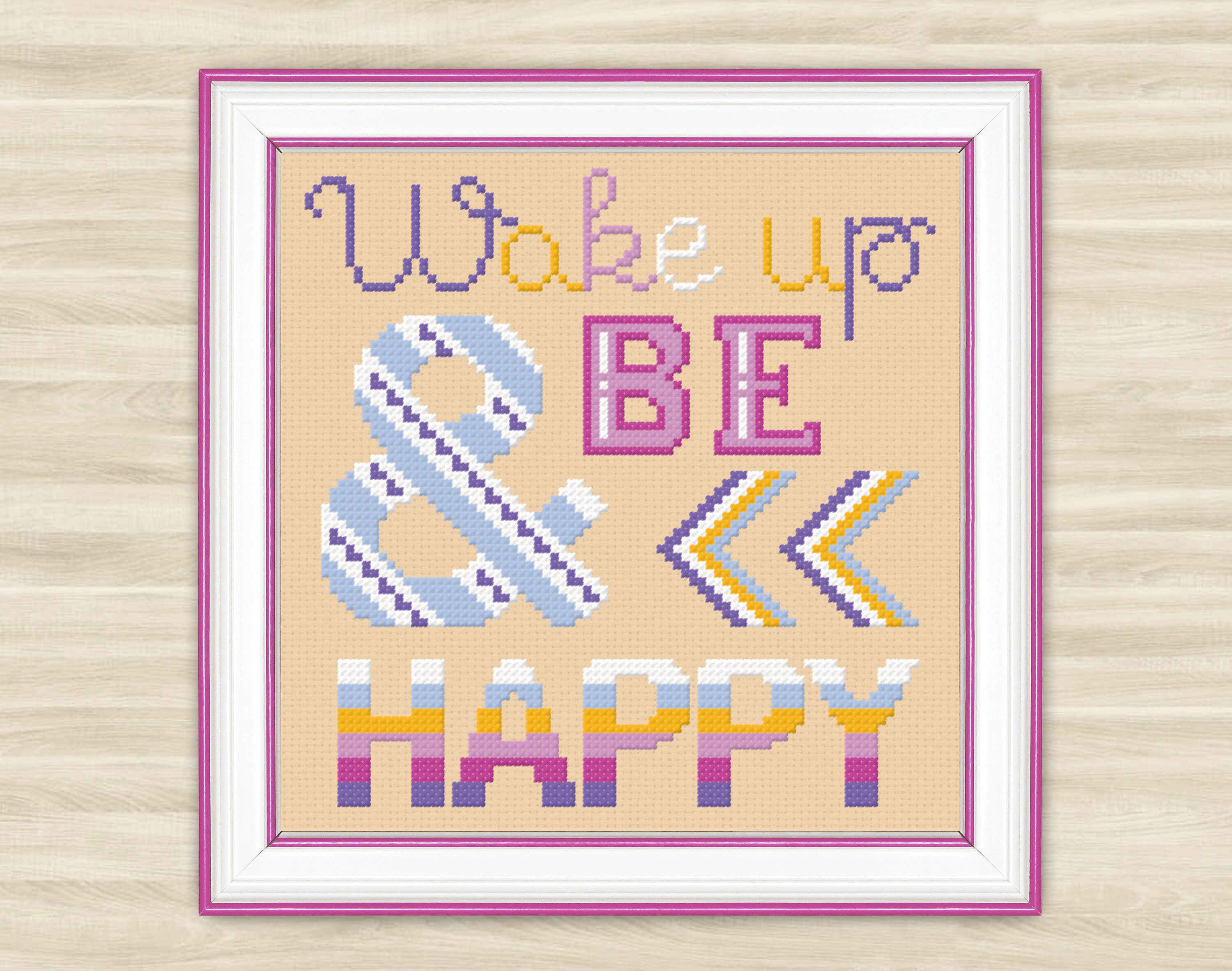 Buy 2 Get 1 Free Happy Cross Stitch Pattern Motivation Etsy